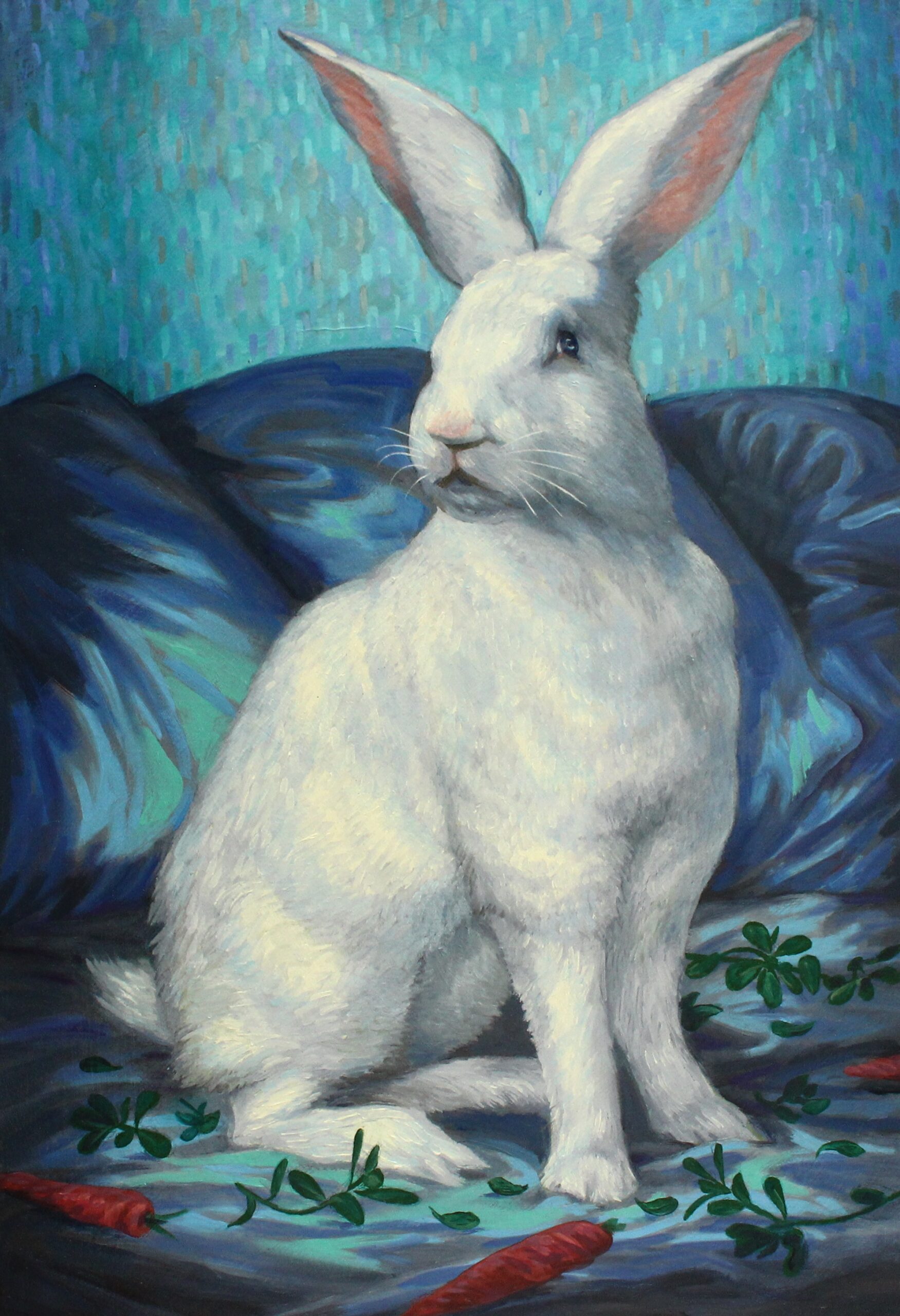 Lapin dans Chambre bleue