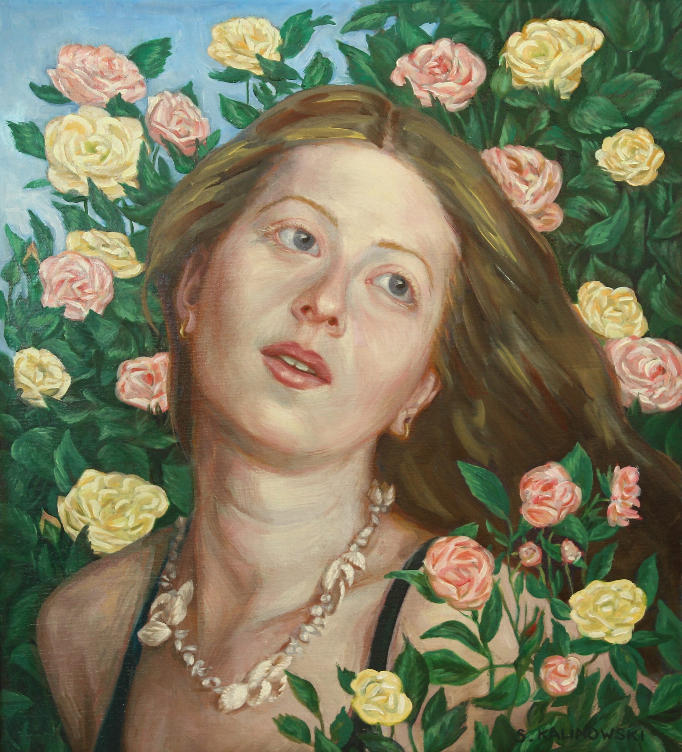 Portrait de Femme dans Roseraie